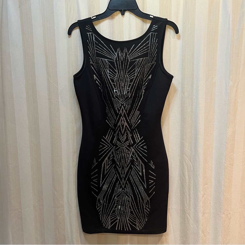 Beaded Black and Silver Gatsby Pattern Dress